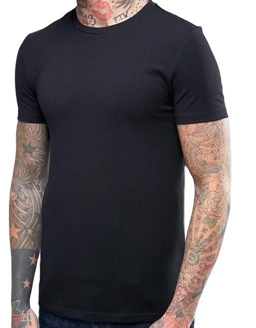 

kingyoung wholesale black promotion short sleeve 2 Pack Muscle Fit T-Shirt With Crew Neck SAVE blank tshirt men, Black , customized