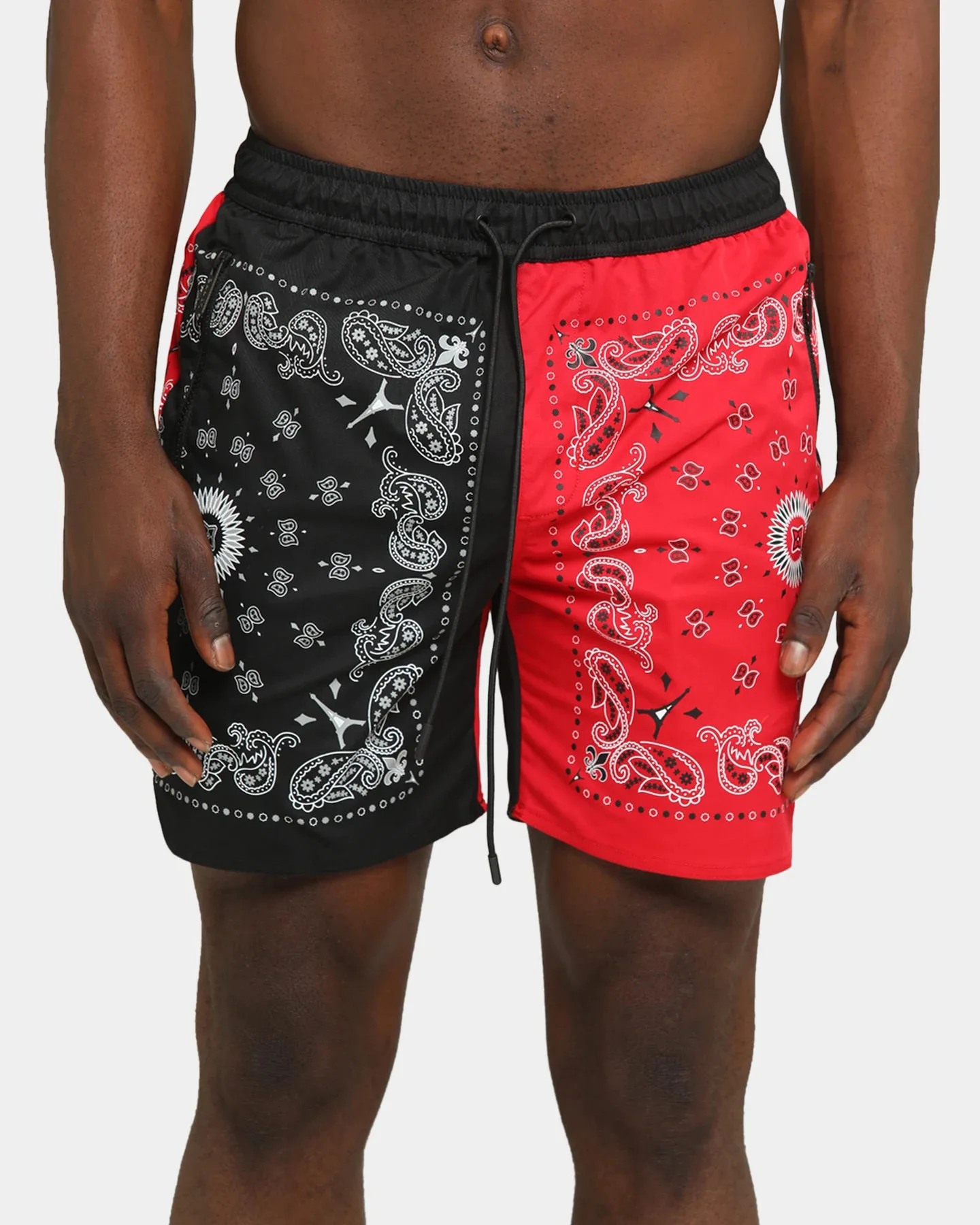 

TG038 Now lasted design 2021 mens basketball shorts bandana print hot summer elastic shorts for men, Picture shows