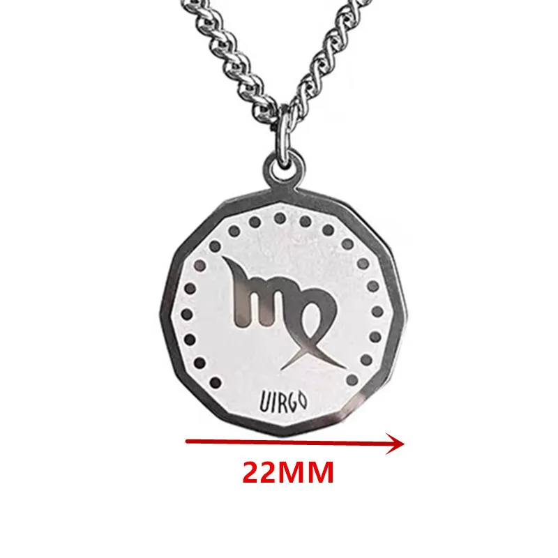 

Stainless steel 12 Zodiac Sign Pendant Necklace Jewelry Horoscope Astrology charm fashion jewelry pendants & charms