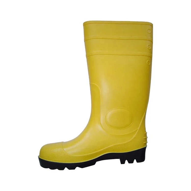 

SMASYS Construction Mining Fire Fighting Yellow Safety Shoes PVC Rain Boots Gumboots, Colors