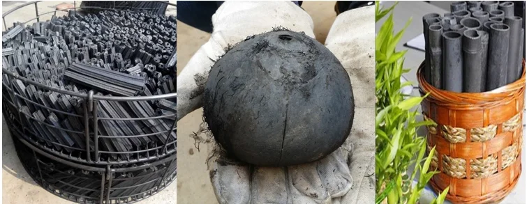 wood log carbonizing stove