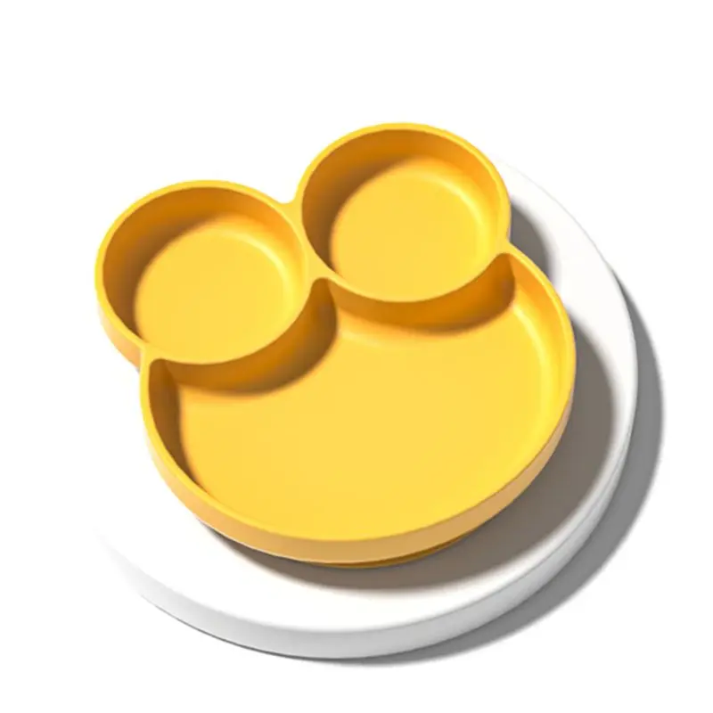 

New Arrival 2021 Cute Silicone Plate With Suction Non-slip Silicone Suction Plate