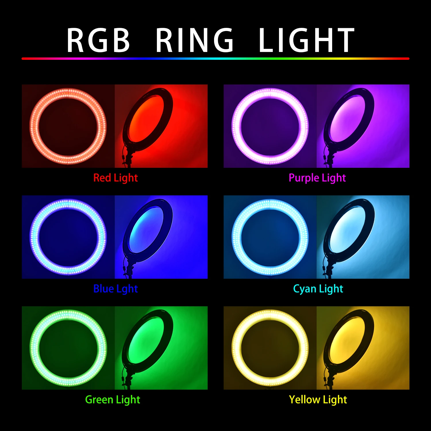 Кольцевая лампа led Ring MJ 36 RGB