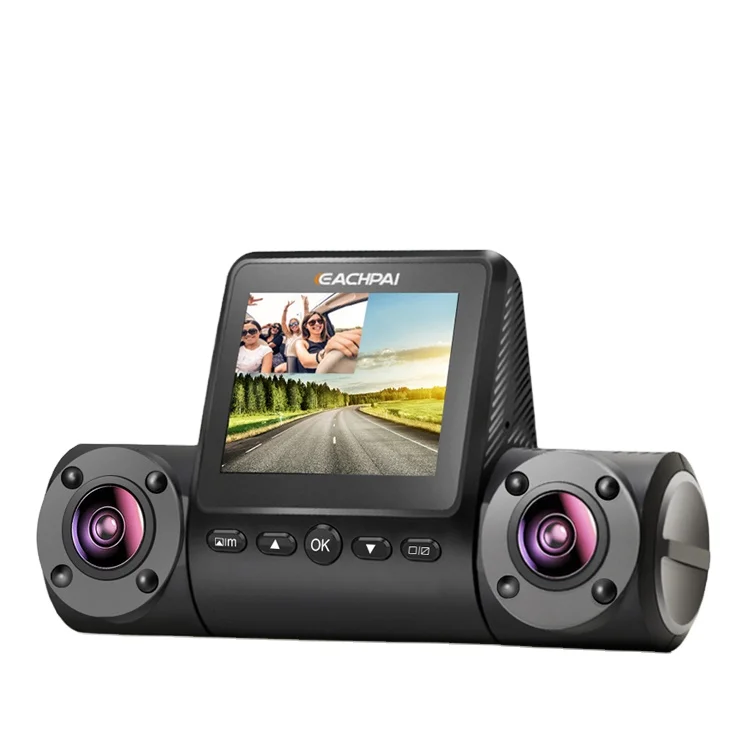 
EACHPAI X200 DashCam dual 1080P front and inside 2 inch Super Capacitor Option GPS and WiFi Car Black Box 
