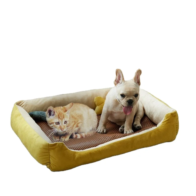 

Soft Warm Imitation Linen Jacquard Fabric Memory Foam Cat Dog Pet Bed, Customized color