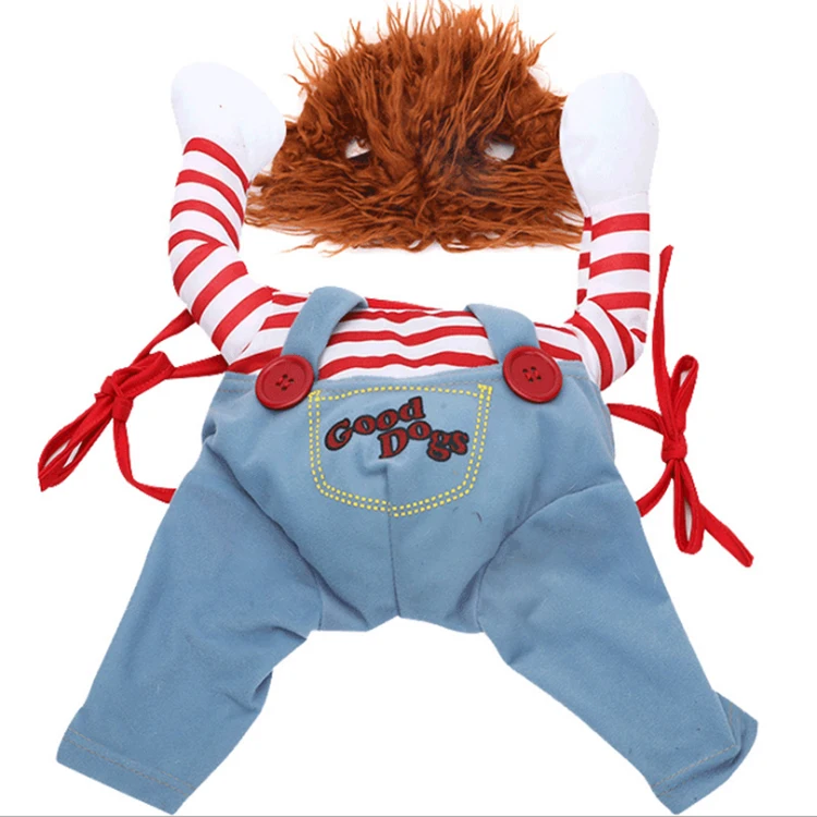 

New autumn and winter Halloween dog clown costume with a knife clothes