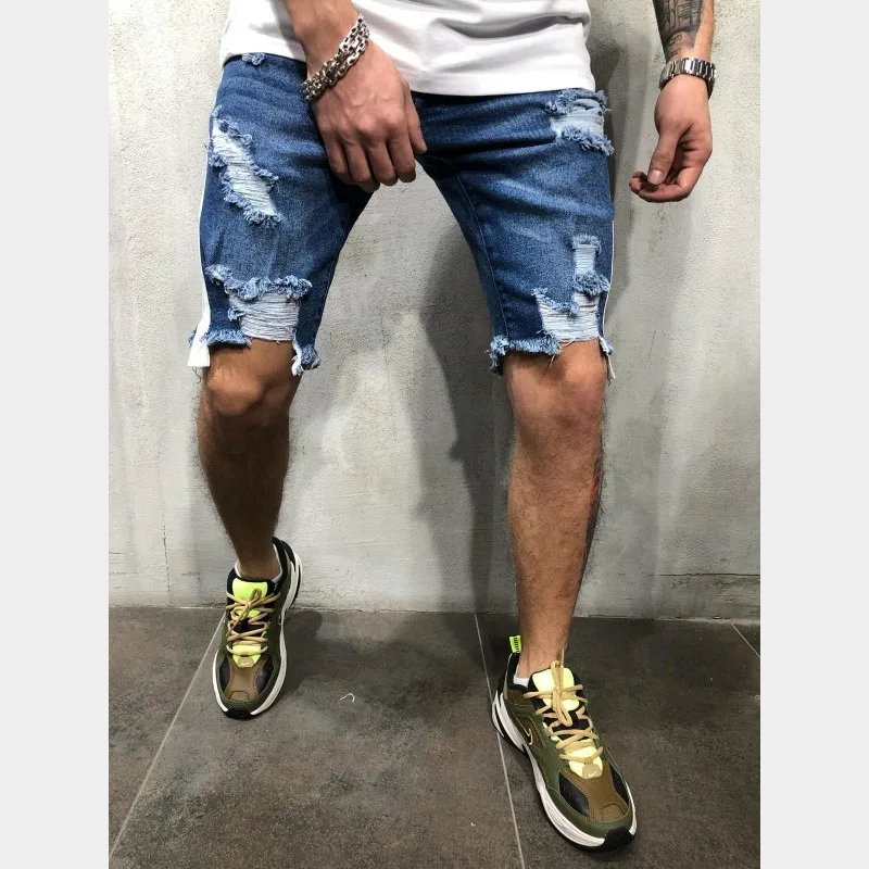 

Summer Denim Shorts Male Jeans Men Shorts Bermuda Skate Board Harem Mens Jogger Ripped Jean