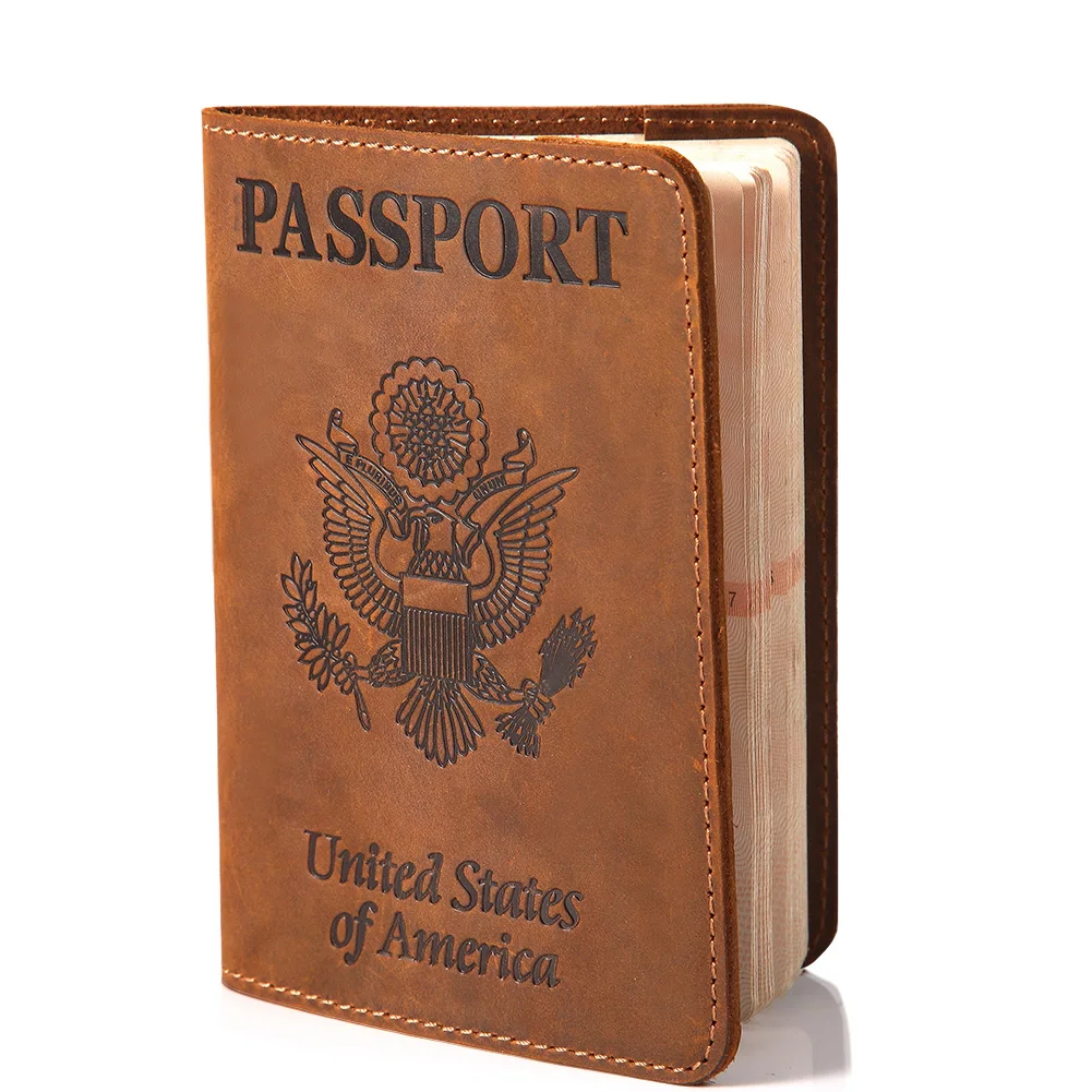 

New Light Weight Passport Holder Cover Case Leather Rfid Blocking For Women & Men In Bulk Custom Oem/odm Design Your Logo, Customized colors