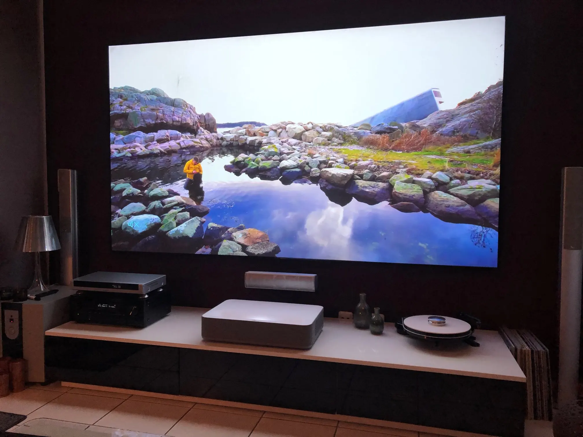 120" Inch Xyscreens Ultra Thin Fixed Frame Alr Clr Projection Screen Pet Crystal For Vava 4k