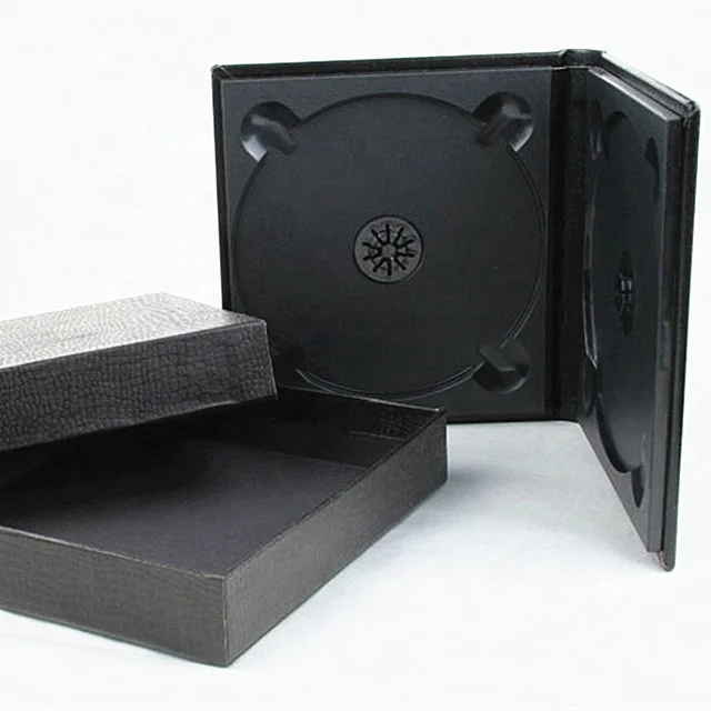 

Factory made pu leather cheap double cd case dvd holder, Black or customized