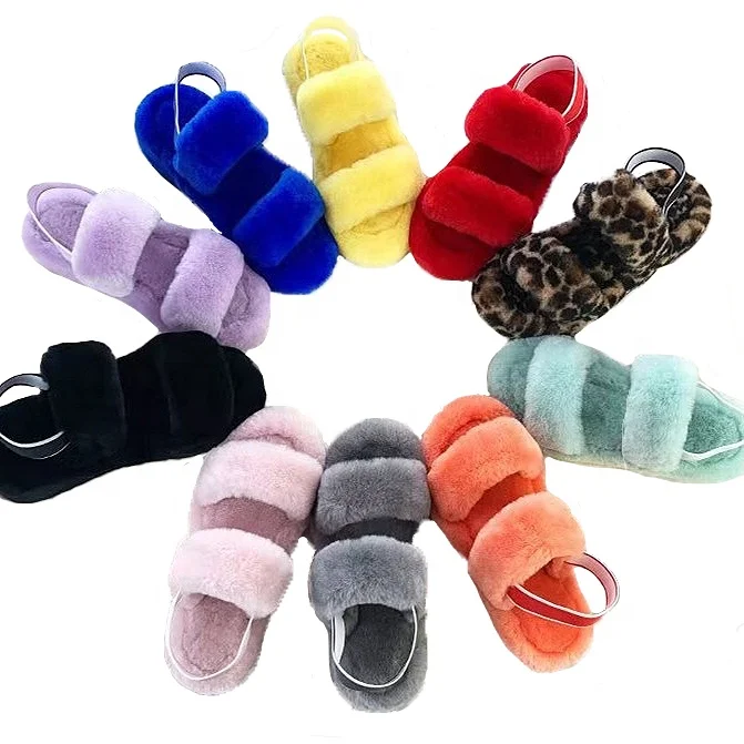 

2021 New OEM&ODM Comfort Fluffy Slippers Fur Slipper Sandals Women Slippers Real Fur Open Toe P Real Fashion Flat Plush EVA 4-11