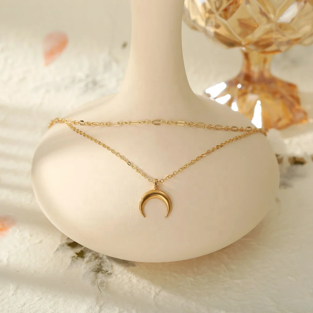 

51916 Fashion Gold Plated Layered Chain Costume Jewellery Jewelry For Women Wholesale, Gold, silver