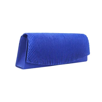 royal blue satin clutch bag