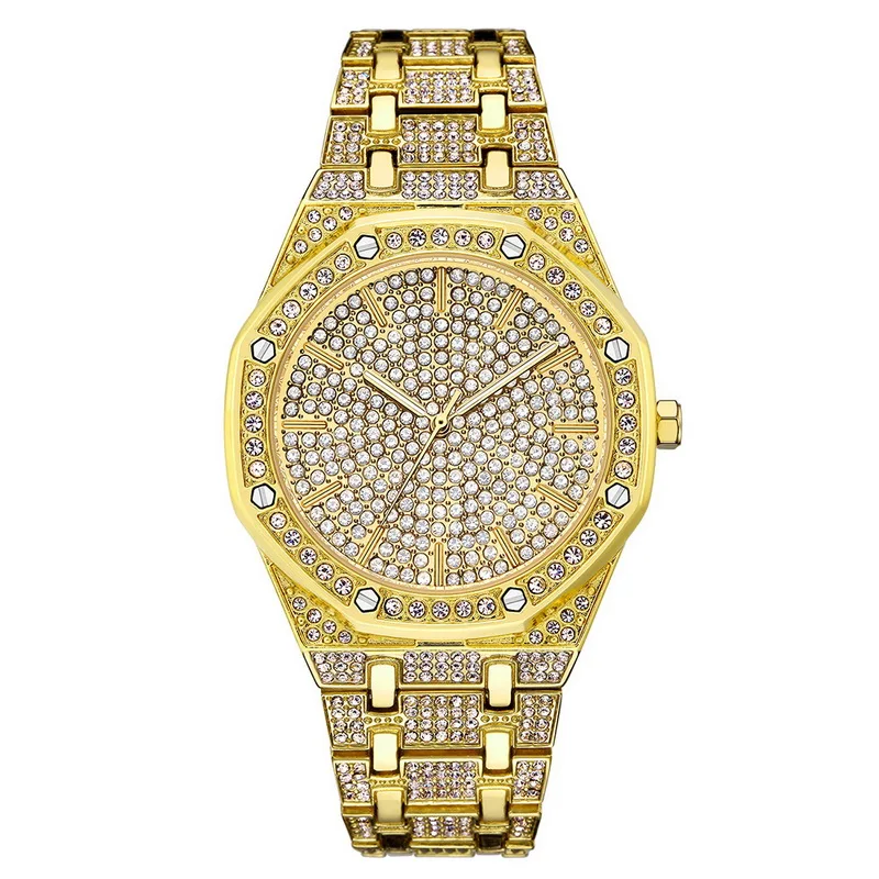 

Factory supply wholesale fashion quartz luxury hip hop wristwatches diamond Iced Out Watch for men