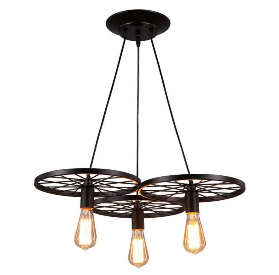 Wagon Wheel Iron Chandeliers Handmade Vintage Retro Chandelier For Indoor Lighting