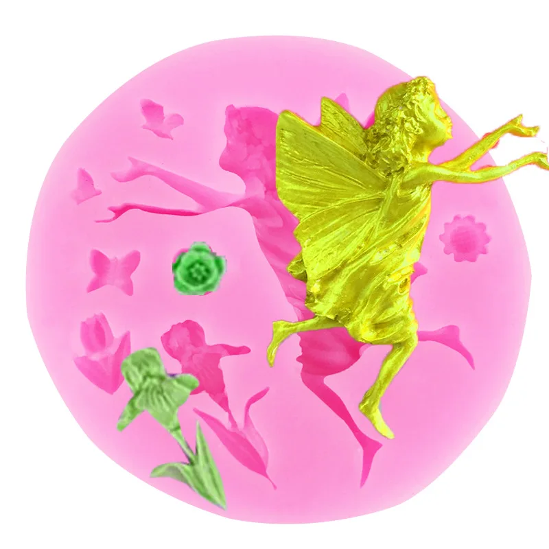 

Angel Wings Girl Flower Fairy Cute Silicone Mold Flower Sugar Chocolate Mold Baking Decoration Mold Baking Pastry Cake Tools