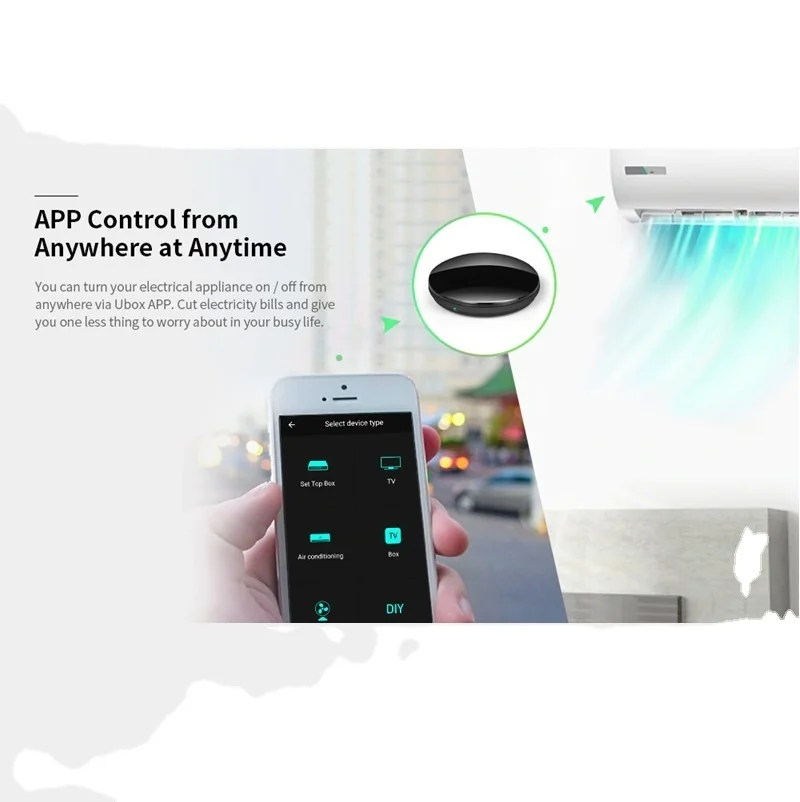 

Tuya Smart Life App WiFi IR Blaster Remote Control for TV and A/C , support Alexa and Google Home