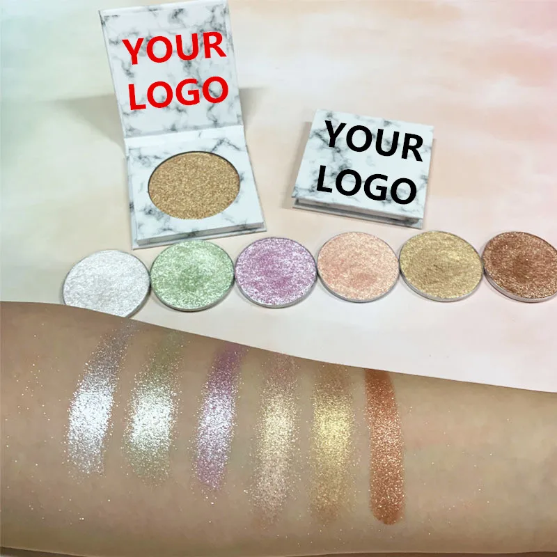 

Custom logo Vegan High Pigmented Face Makeup Pressed Contour Bronze Powder 6 Colors Highlighter Powder Single Palette OEM, Multi-colors