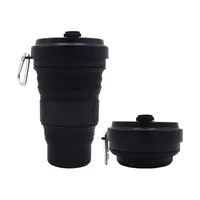 

M633 Eco Friendly Wholesale Custom Portable Reusable Folding 550ML Silicone Collapsible Drinking Coffee Cup With Lid