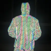 

OEM Mens New design Rainbow Reflective Pattern Jacket