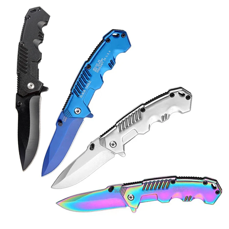 

Other smart products aluminum black handle custom stainless steel pocket hunting camping knife in black