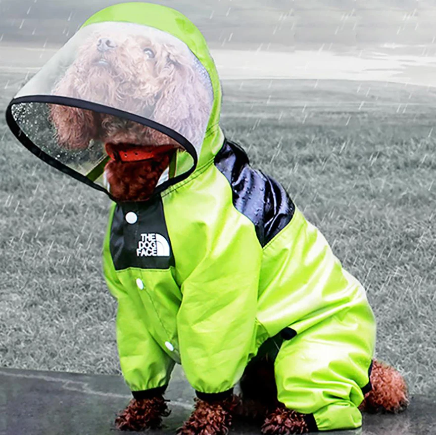 

Pet Dog Raincoat The Dog Face Pet Clothes Jumpsuit Waterproof Dog Cat Jacket Water Resistant Clothes Pet Coat, Red/green/pink