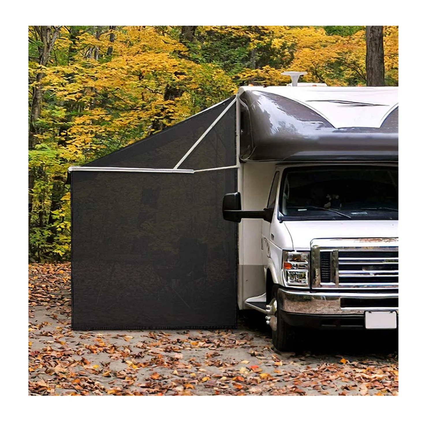 

Hot Sales 9'X7' Black Mesh Screen Side RV Awning Sun Shade for Camper Trailer