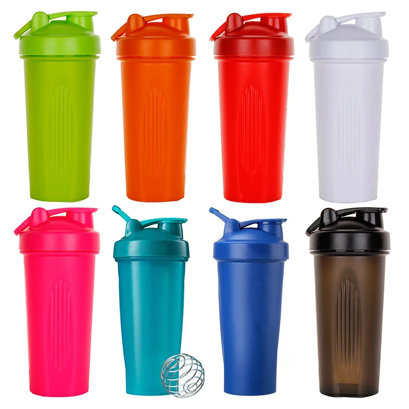 Wholesale 600ml 20oz Custom Logo Colorful GYM Plastic BPA Free Protein Bottle Shaker With Mixer Ball