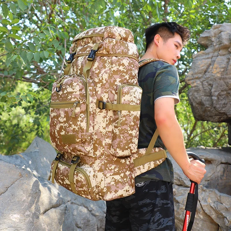 

2020 New 75L Design Army Desert Camo Hard Core Military outdoor Backpack
