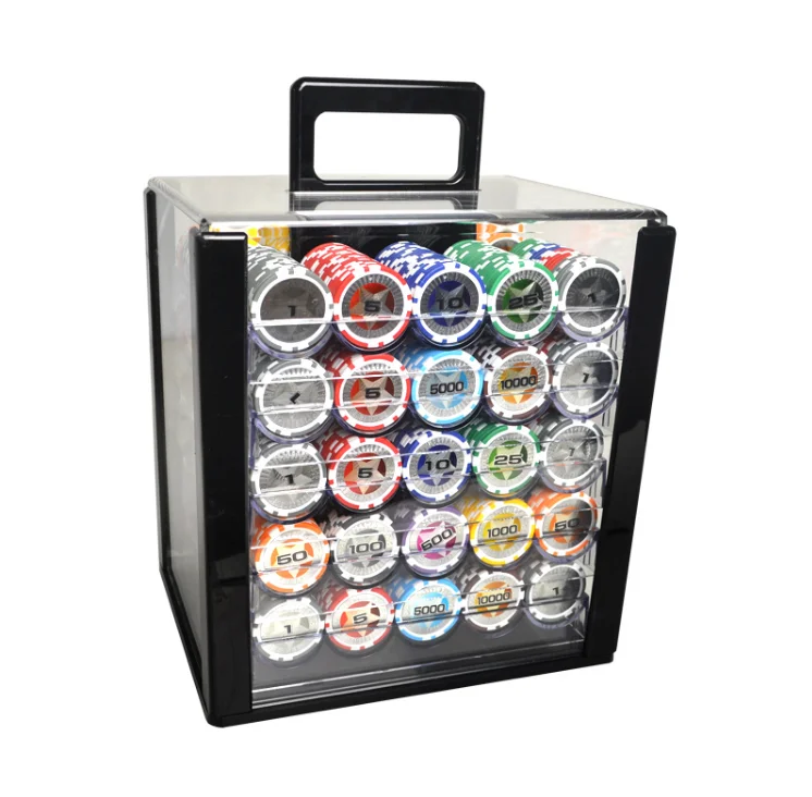 100D capacity poker chips box poker acrylic chips tray chips case with cover UE 