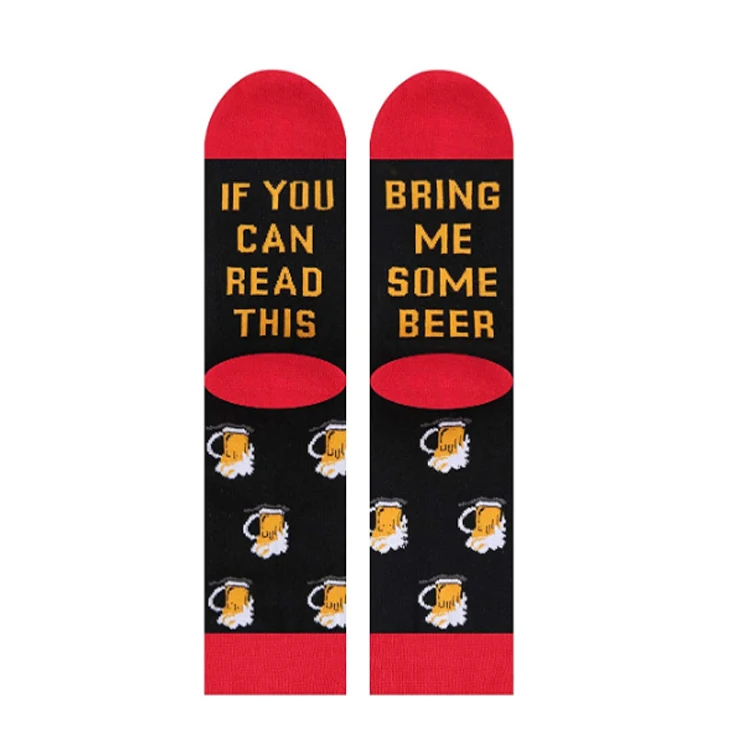 

Mens If You Can Read This Bring Me Some Beer Socks Funny Saying Novelty Crazy Crew Socks