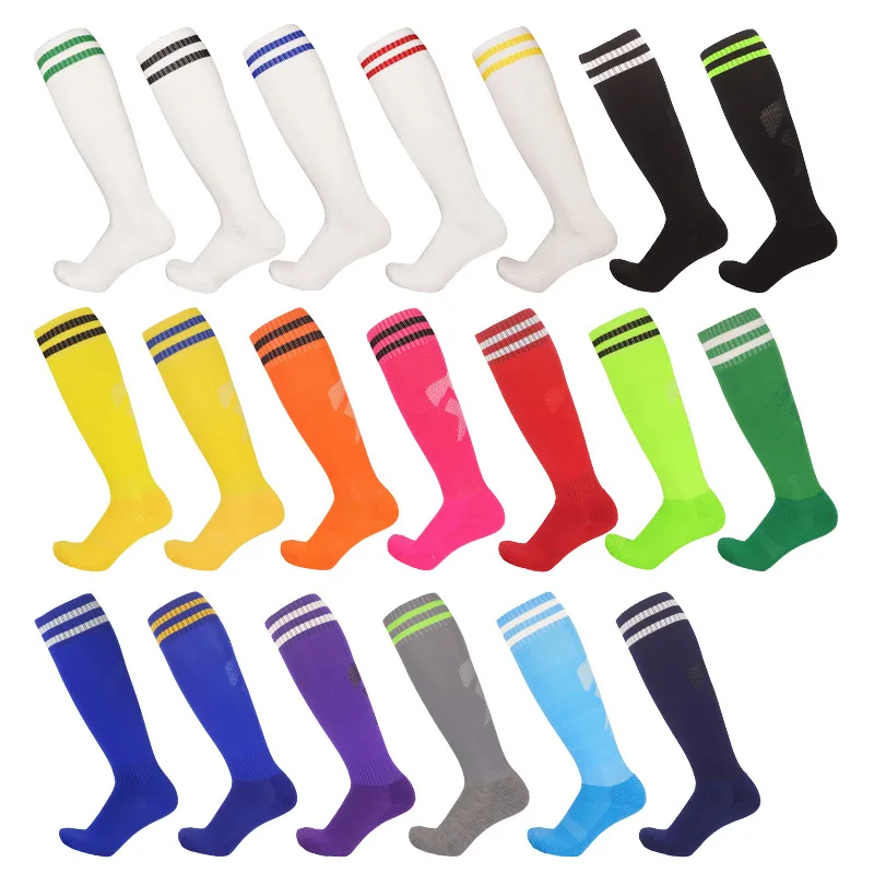 

Fashion Black White Striped Sport Unisex Comfortable Cotton Striped Football Black Men's Socks, Picture color