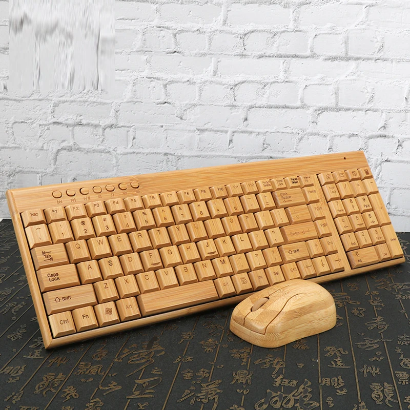 

Factory Direct Supply Bamboo Wireless Gaming Keyboard And Mouse Set For Graduation Gift
