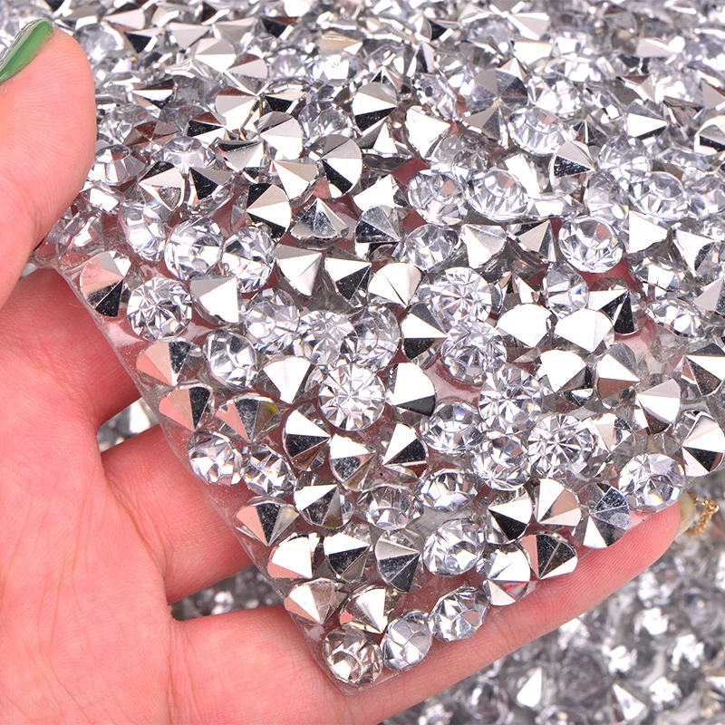 

SS38 8mm Big Glitter Clear Rhinestone Mesh Trim Hotfix Crystal Fabric Sheet Strass Ribbon Applique Bag Crafts, Ss12 3mm stones/ss20 4mm stones/ss38 8mm stones