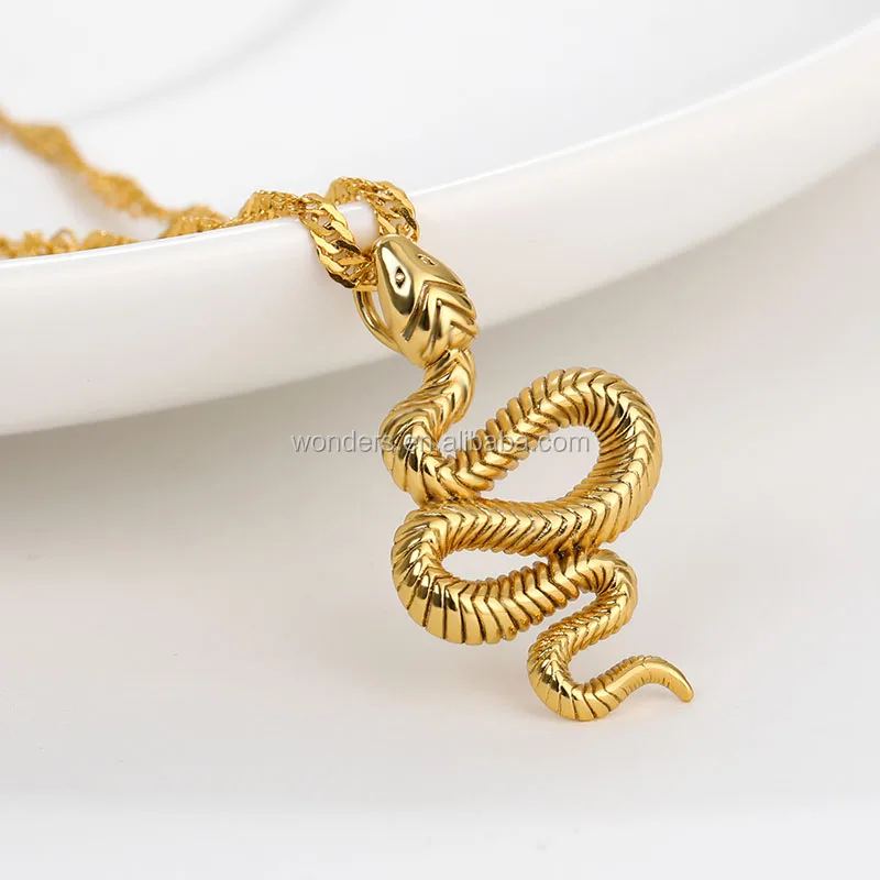 

Delicate Snake Necklace Fashion Jewelry Water-Wave Chain Gold Plated