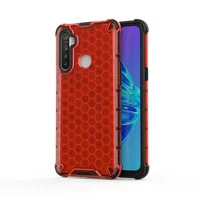 

New Style Hexagonal Pattern Designs TPU PC 2 in 1 Transparent Phone Case For Oppo realme xt x2 Back Cover