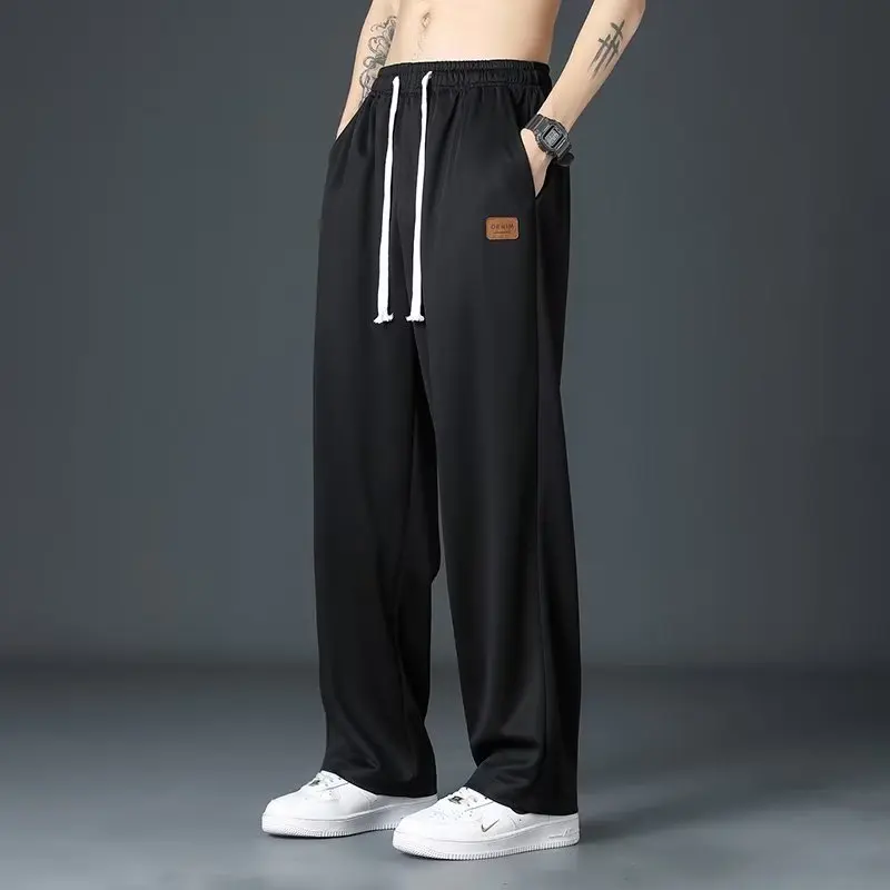 Lightweight Ice Silk Casual Straight Trousers