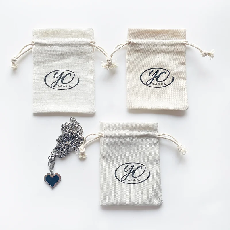 

Eco Friendly Custom Logo Organic Linen Drawstring Bracelet Pouch Cotton Muslin Beads Bags