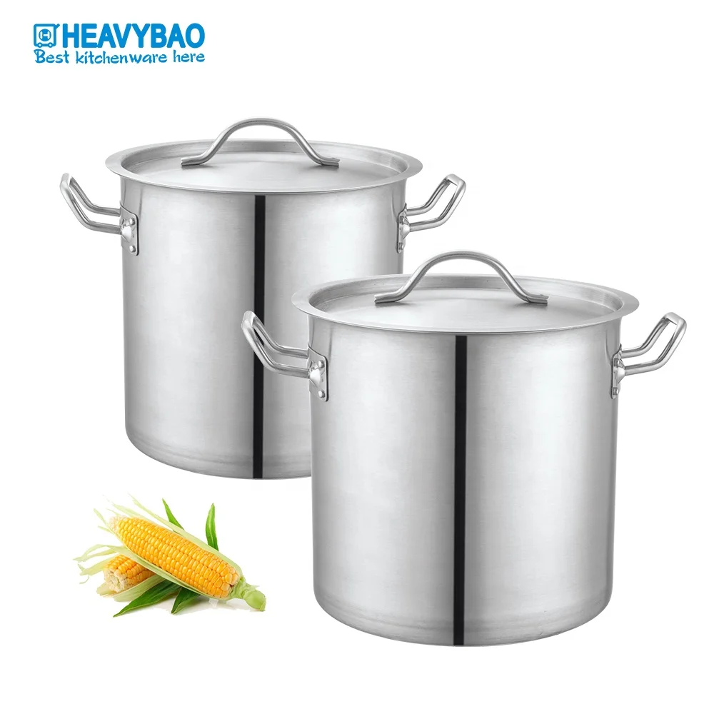 

Heavybao Different Capacity Sandwich Aluminum Base Stainless Steel Stock Pot Cookware Pot