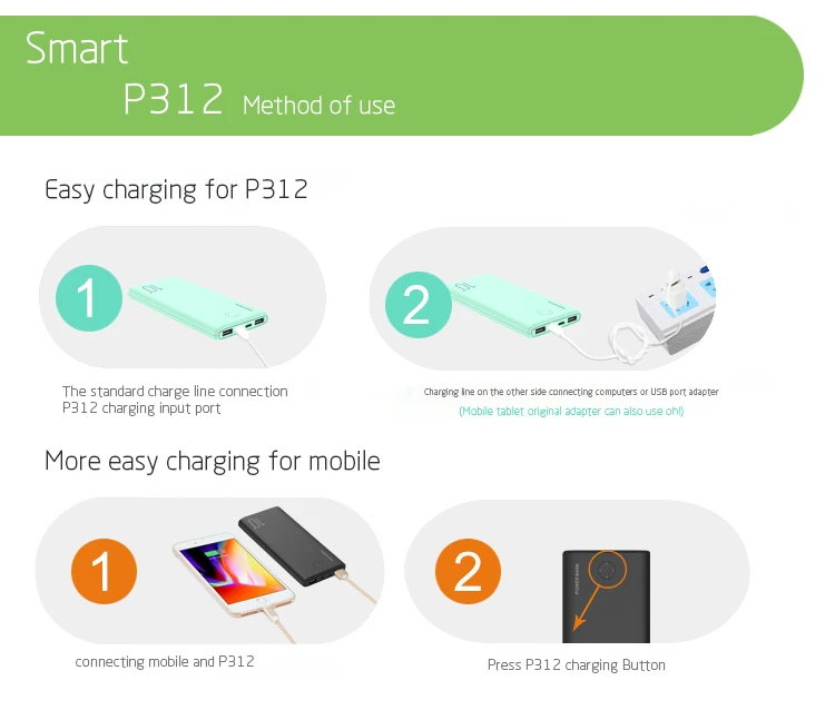 PUJIMAX high capacity Ultra Slim power bank 10000mAh ABS portable charging station - ANKUX.COM