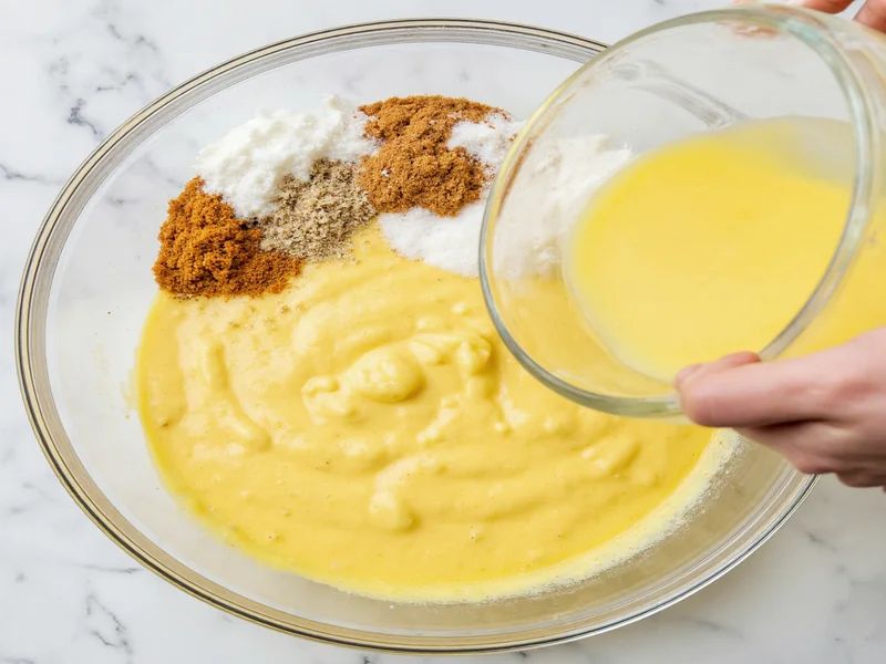 Homemade yellow cake mix ingredients in glass bowls