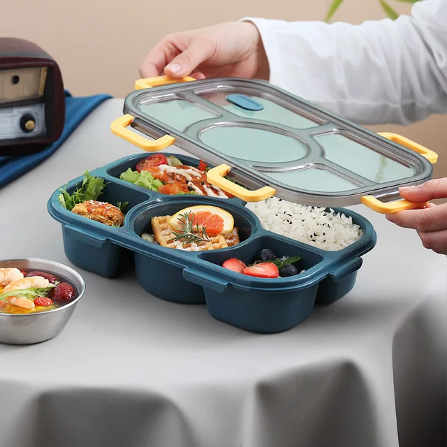 

Manufacturer's plastic divider lunch box Portable microwave lunch box sealed with soup bowl student lunch box