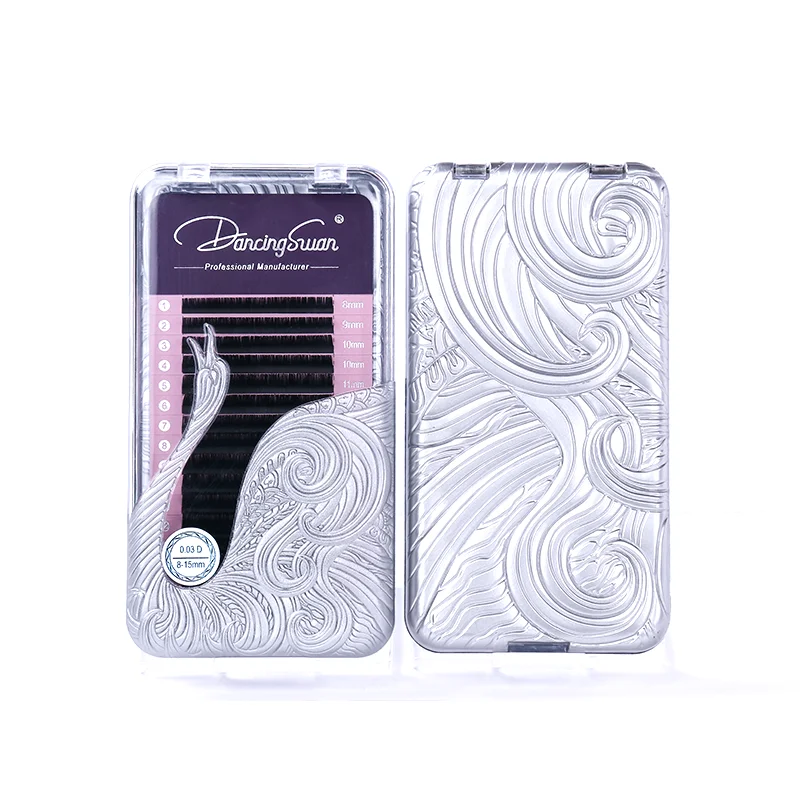 

Dancing swan eyelashes Your Own Brand Lash Tray Custom Packaging Volume Eyelash Extension