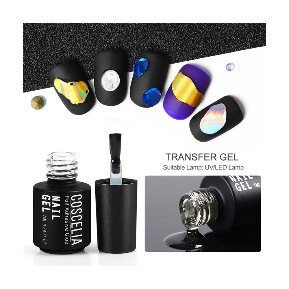 

COSCELIA Private Label Nail Transfer Foil Gel Polish Nail Supply Soak off Transfer Gel UV LED Nail Art Gel Manicure Wholesale