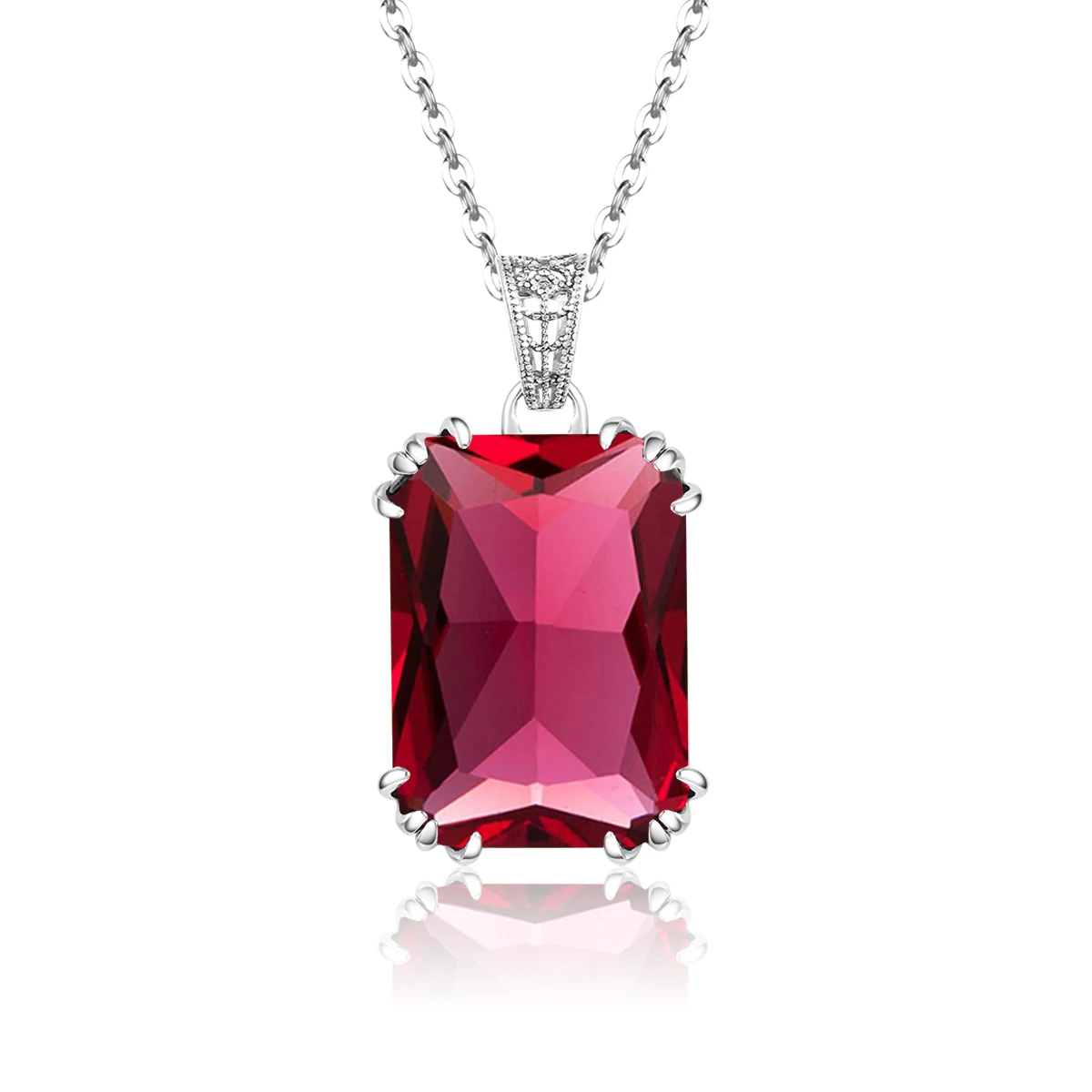

925 Silver Ruby Necklace Pendant Victoria Filigree Red Gem Women Luxury Gift Fine Jewelry Manufacturer
