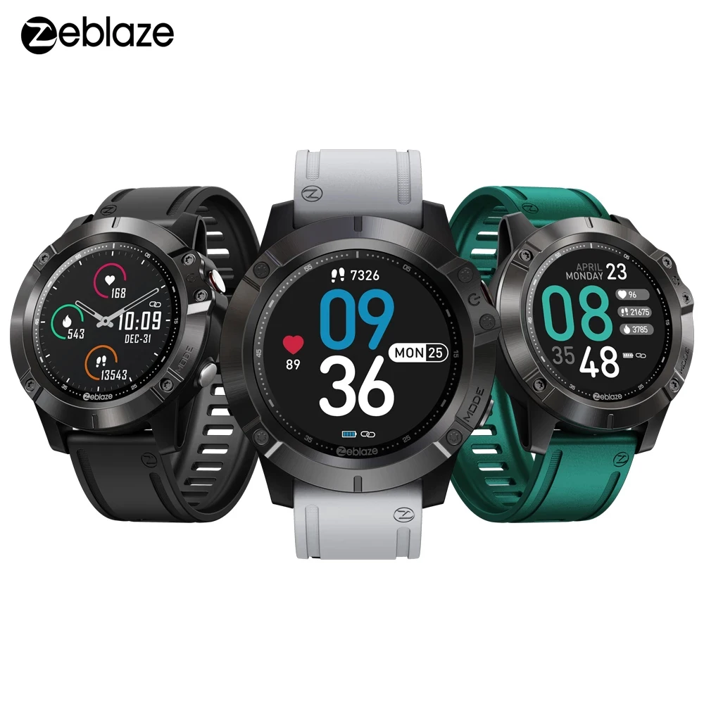 

Zeblaze VIBE 6 Smart Watch Sports Watch BT5.0 Independent Music Player Fitness Tracker IP67 Waterproof Health Monitor Smartwatch, Black gray blue green