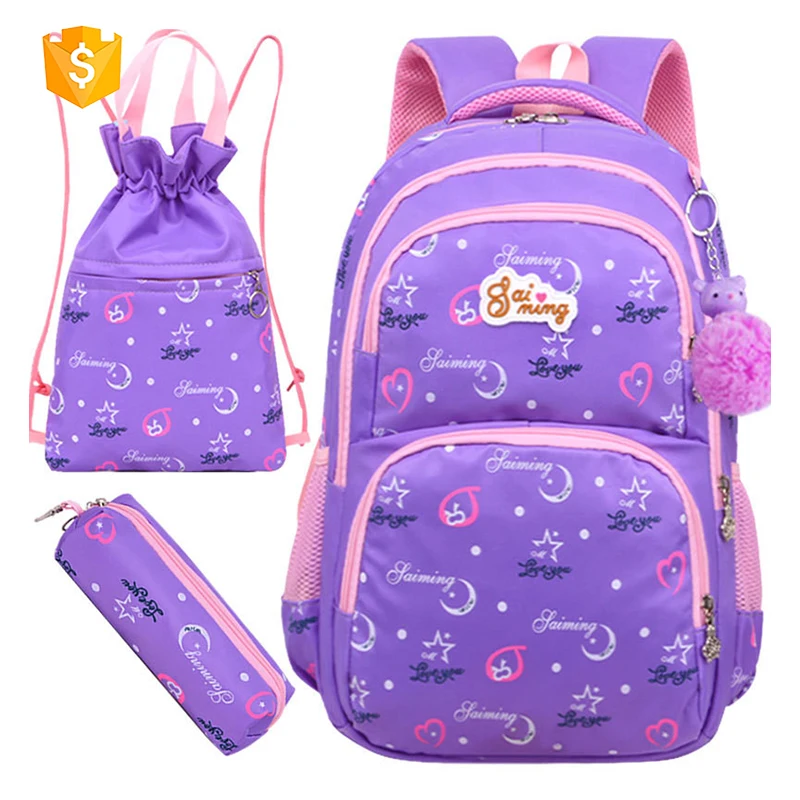 

Guangzhou Factory Wholesale Price Waterproof Kids Children Fashion Book School Backpack Bag Set For Girls, Customized colors