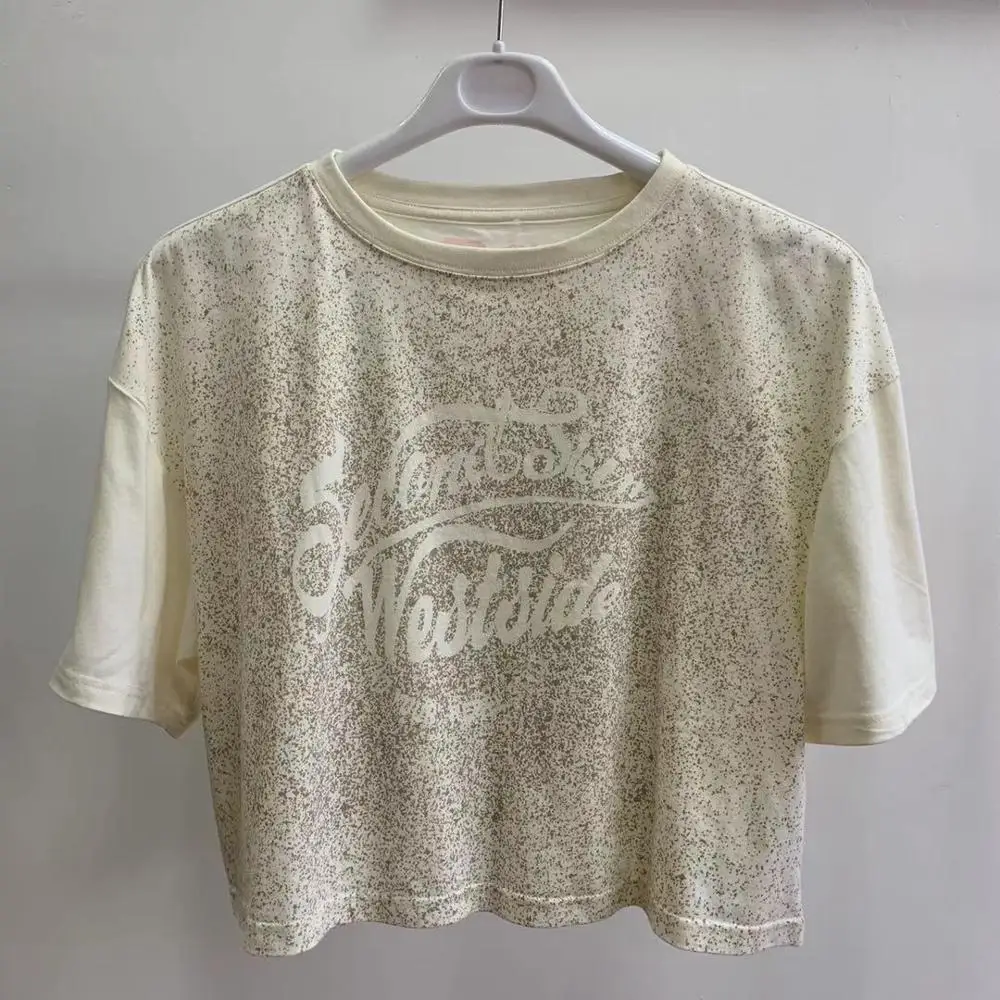 

100% combed cotton short sleeve print t-shirt girl