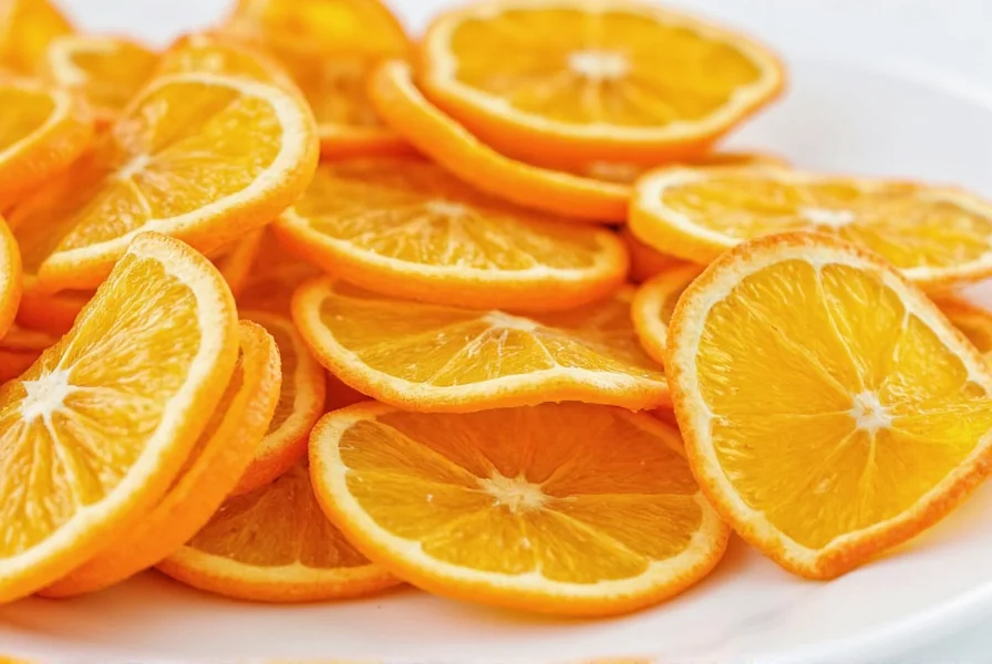 Dried orange peels on wooden table