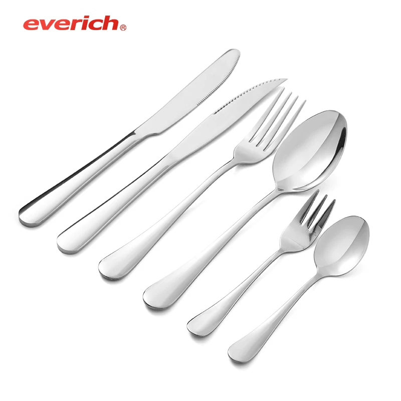 

Christmas Gift 6 pcs Luxurious Reusable Plated Stainless Steel Cutlery Set With Spoon Knife And Fork Everich, Customized color
